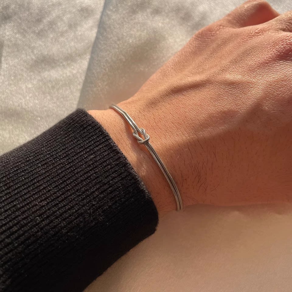 Pulsera para parejas con nudo en acero / set3