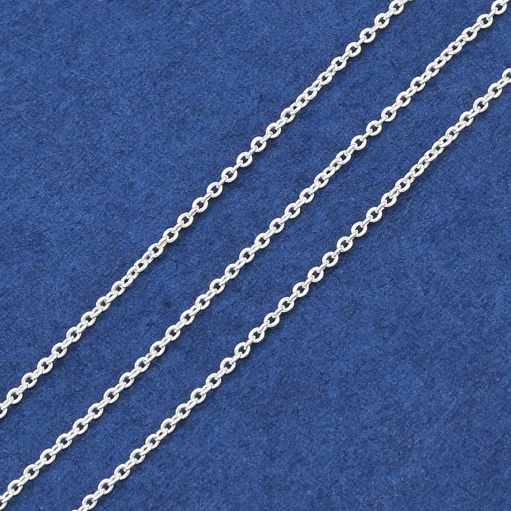 Cadena eslabón forzado clásico 1x0.2 mm baño de plata / metro2