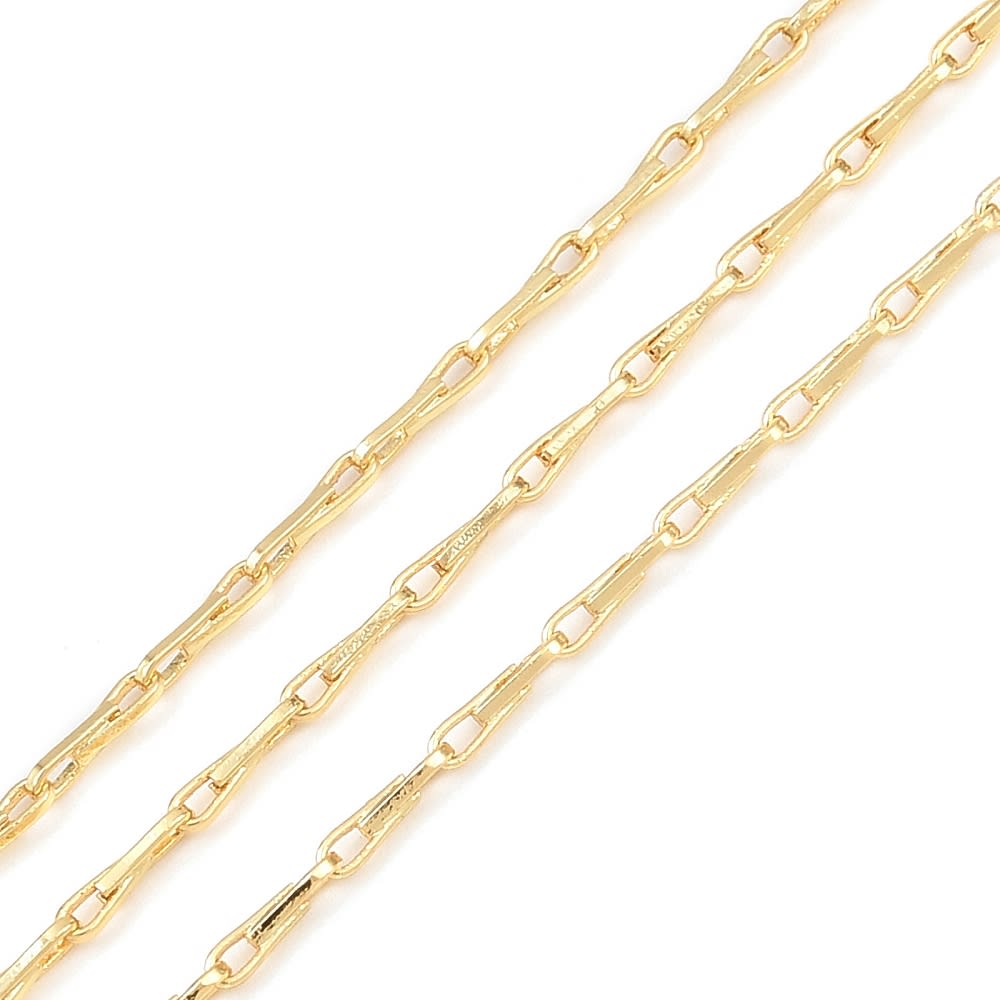 Cadena eslabón bambú 5x1.5 mm baño oro / metro1