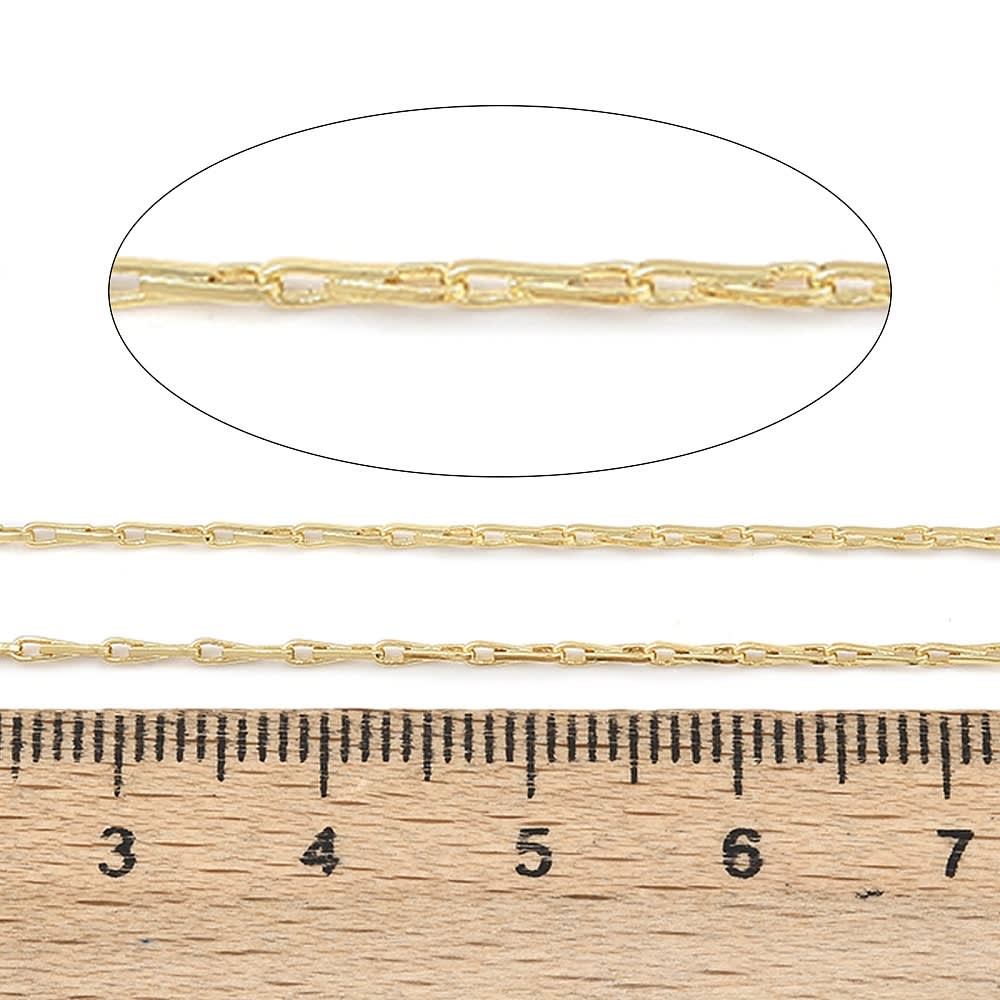 Cadena eslabón bambú 5x1.5 mm baño oro / metro3