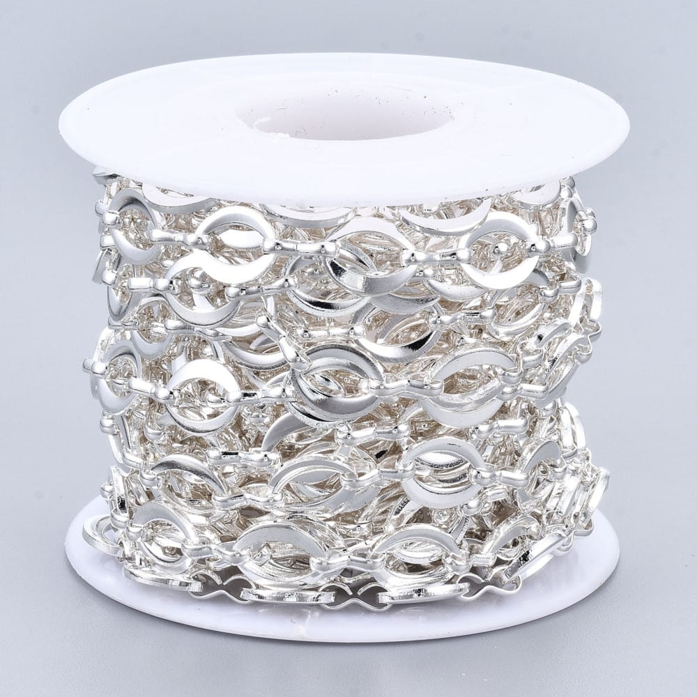 Cadena eslabón ovalado 9.5 mm baño de plata / metro3