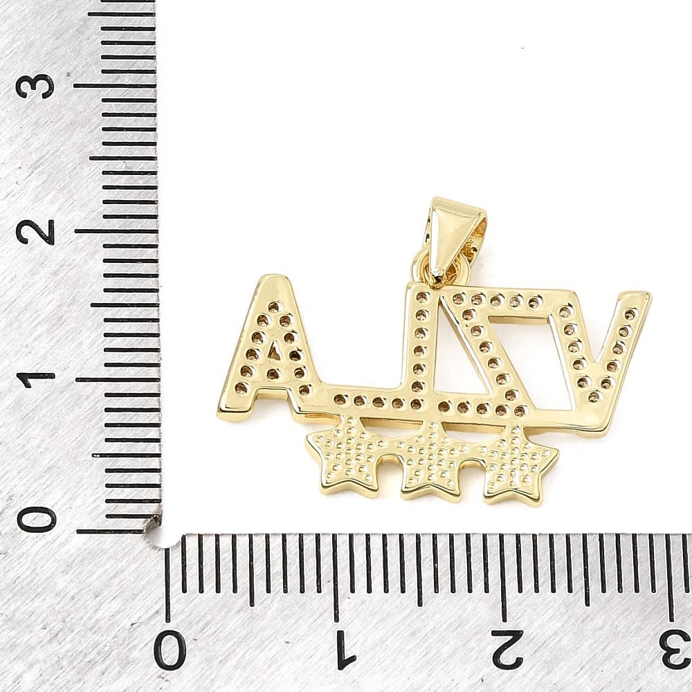 Dije colgante tricolor vzla venezuela 26.5 mm baño oro zircón / unidad3