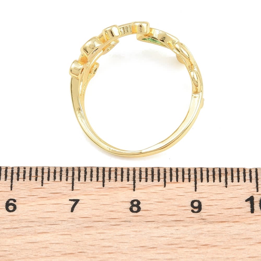 Anillo ajustable flora 14 mm baño de oro zircón / unidad2