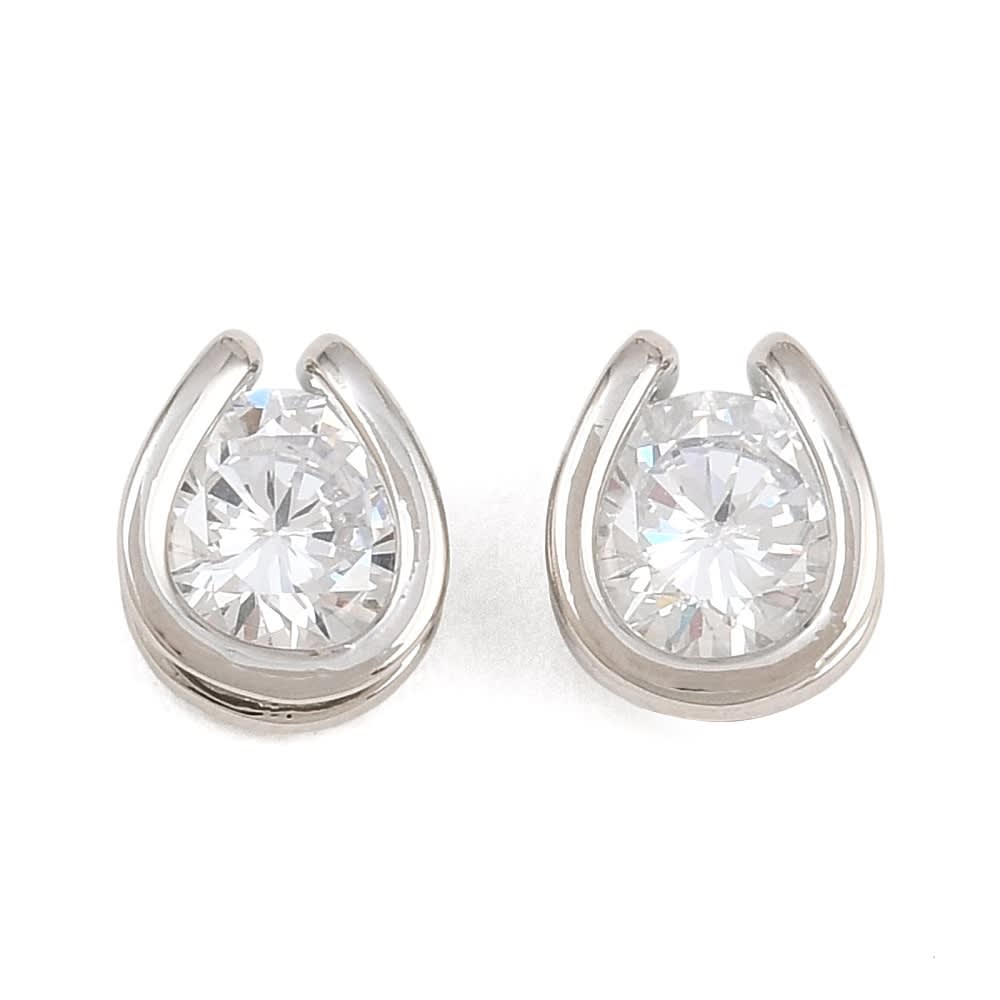 Dije pasador punto de luz 8x7 mm baño oro platino zircón / unidad2