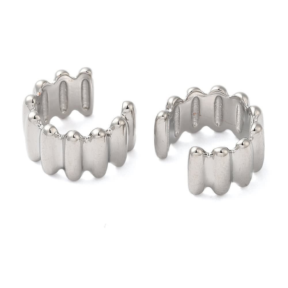 Ear cuff aros solitarios barras 14 mm baño de platino / unidad2