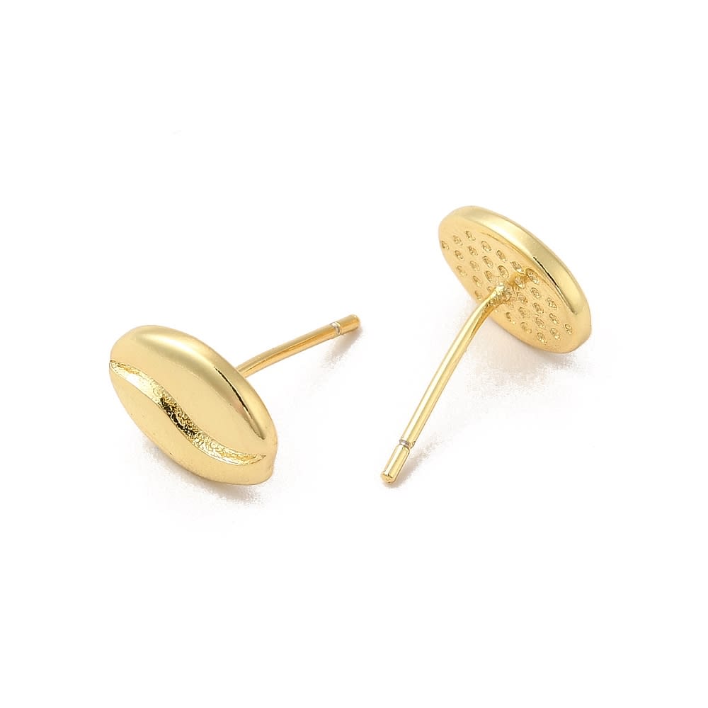 Aros topo topito grano de café 7.5 mm baño de oro / par2