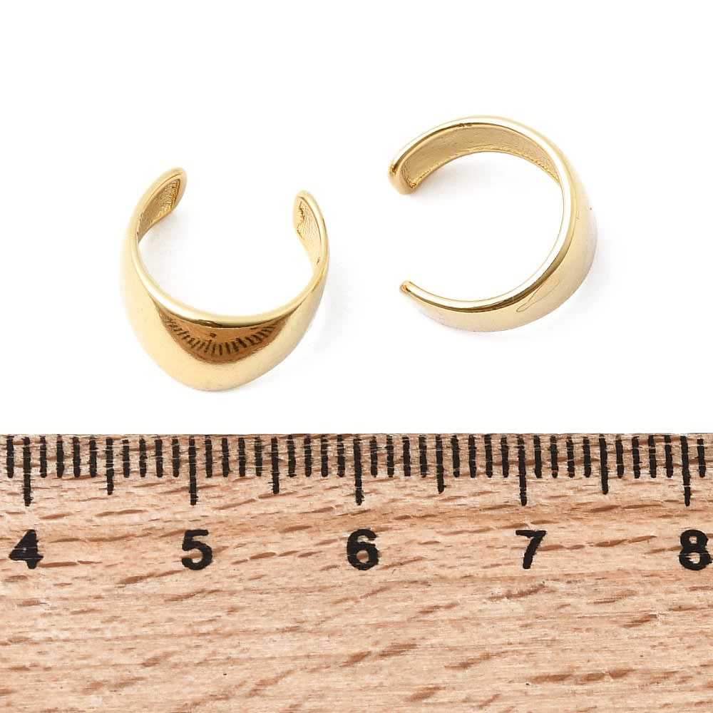 Ear cuff aros solitarios liso grueso 12 mm baño de oro / unidad2