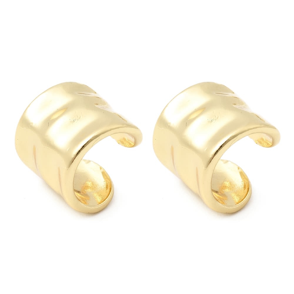 Ear cuff aros solitarios grueso ondulado 12 mm baño de oro / unidad1