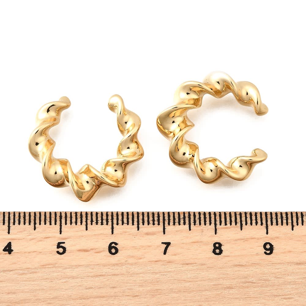 Ear cuff aros solitarios torcedura 23 mm baño oro / unidad2