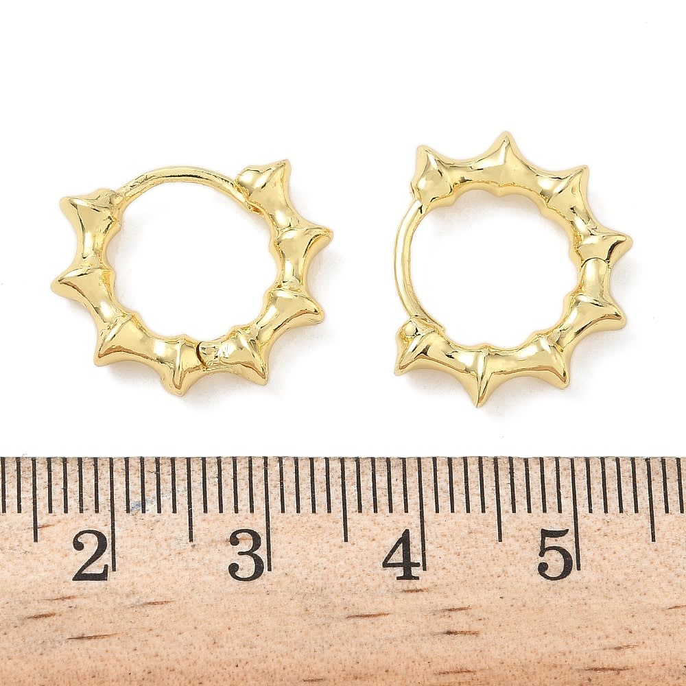 Aros argollas huggie bambú 16x19 mm baño oro / par2