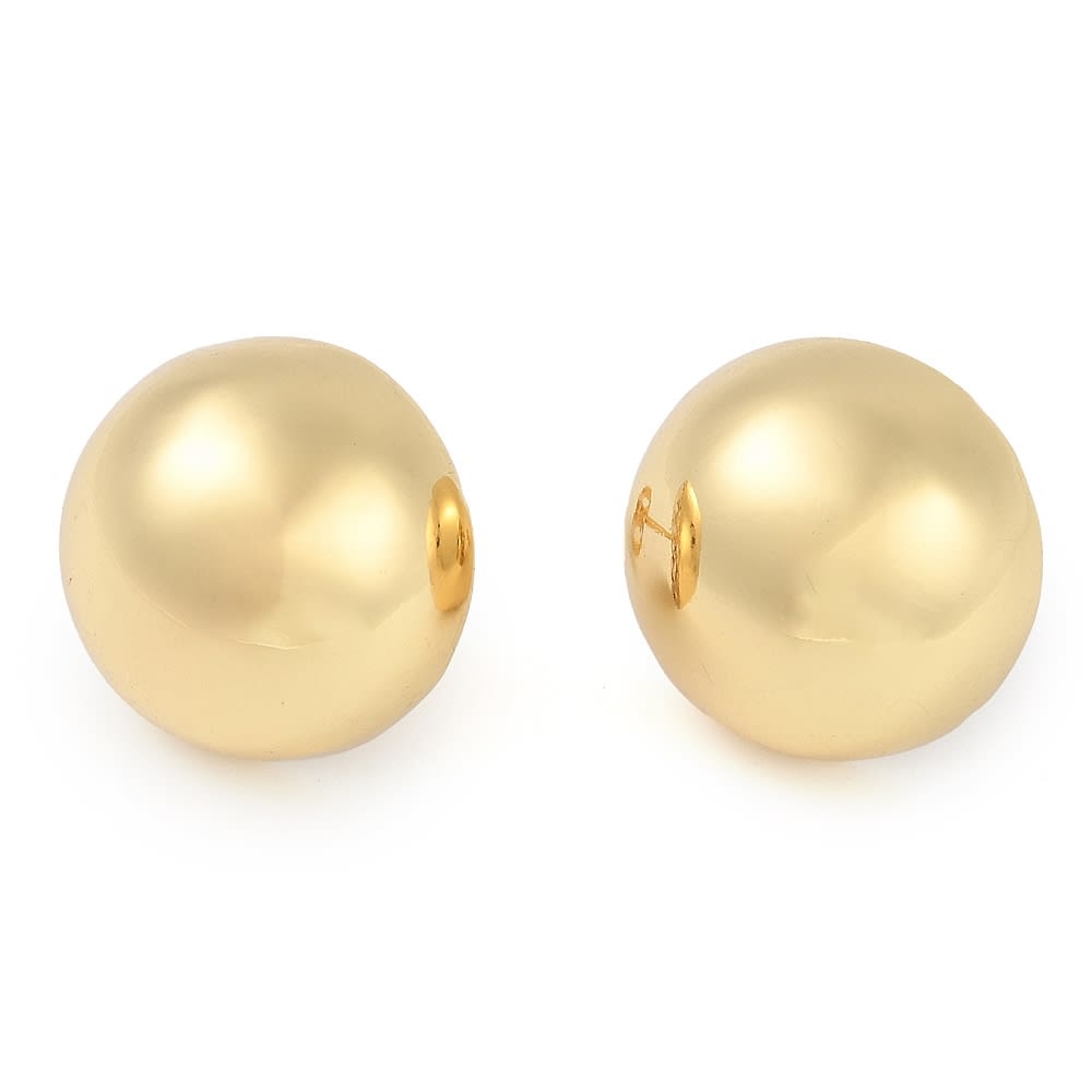 Aros aretes topo semi círculo 18 mm baño oro / par1