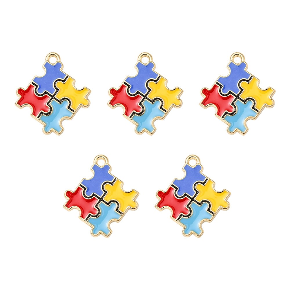 Dije colgante conciencia autismo 25 mm esmaltado / unidad2