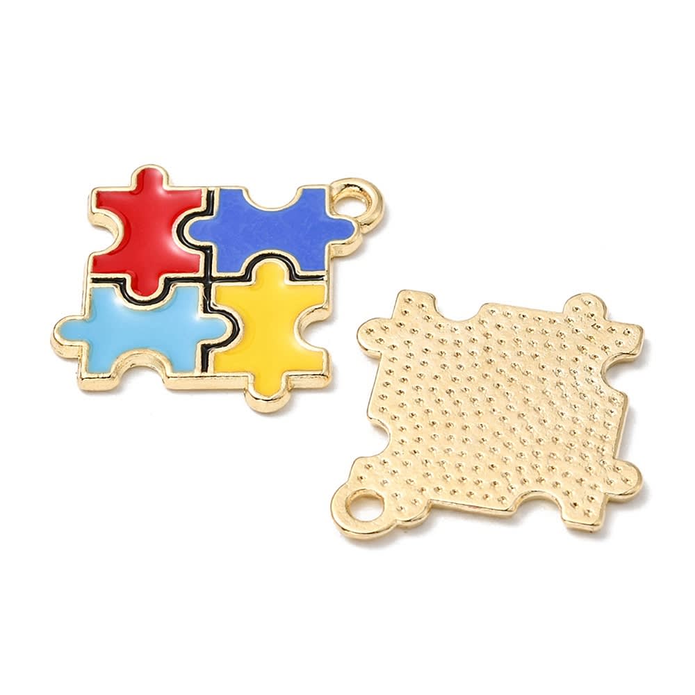Dije colgante conciencia autismo 25 mm esmaltado / unidad1