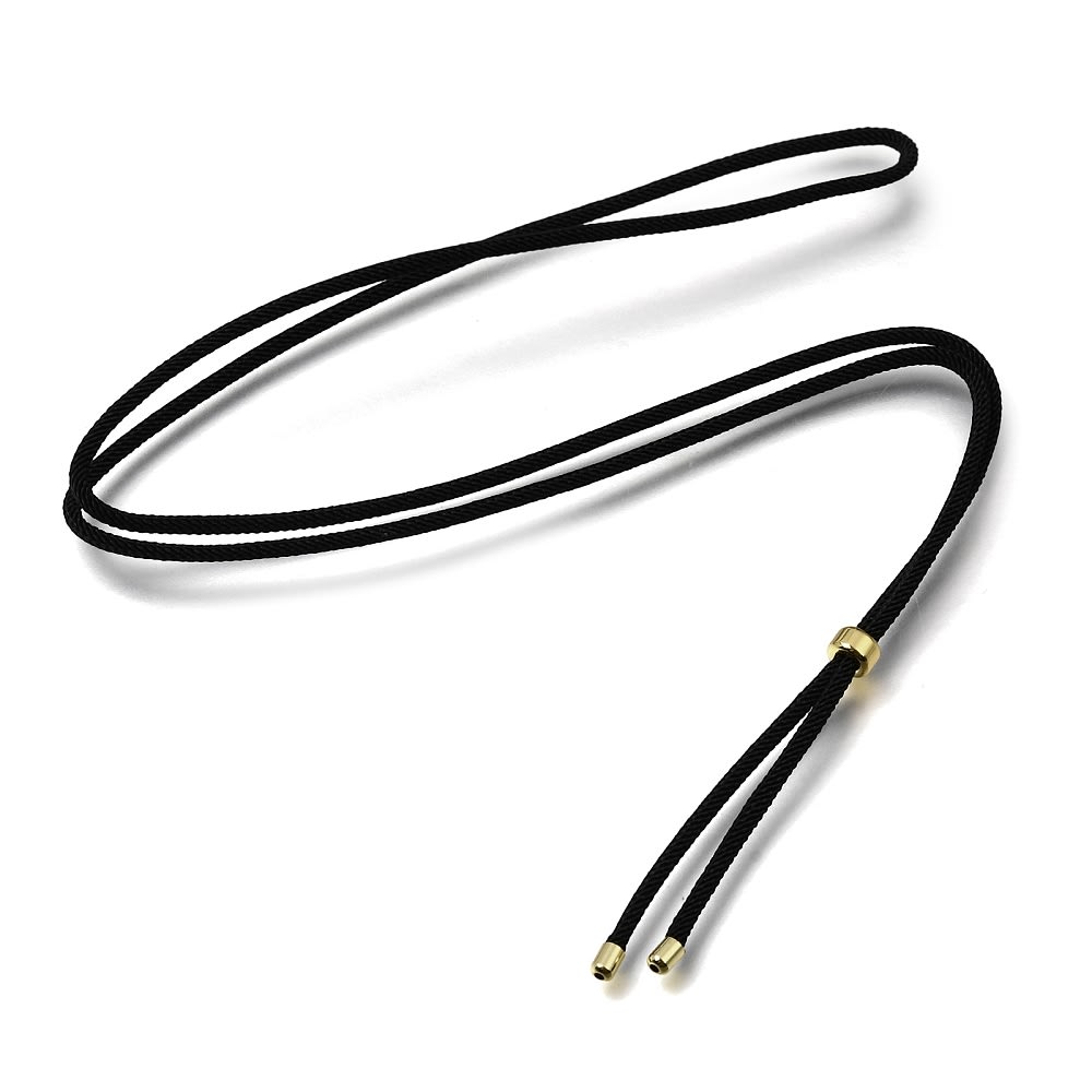 Base collar cordón trenzado ajustable 2.5 mm baño oro / unidad3