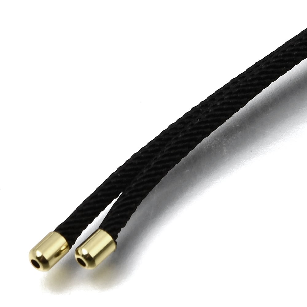 Base collar cordón trenzado ajustable 2.5 mm baño oro / unidad5