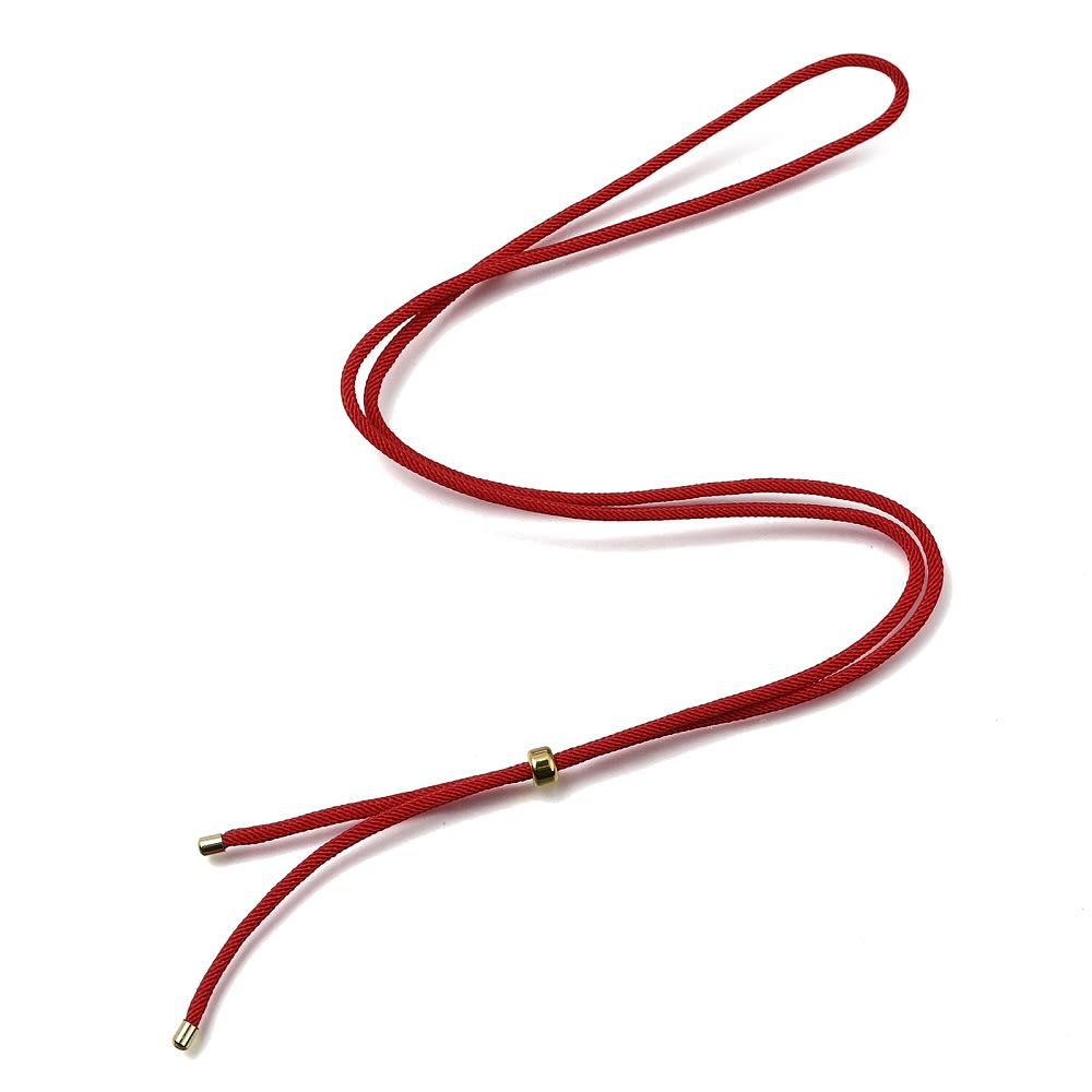 Base collar cordón trenzado ajustable 2.5 mm baño oro / unidad9
