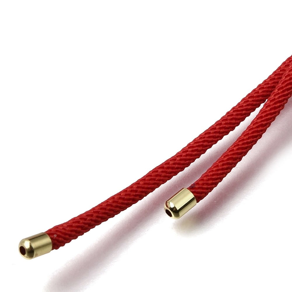 Base collar cordón trenzado ajustable 2.5 mm baño oro / unidad2