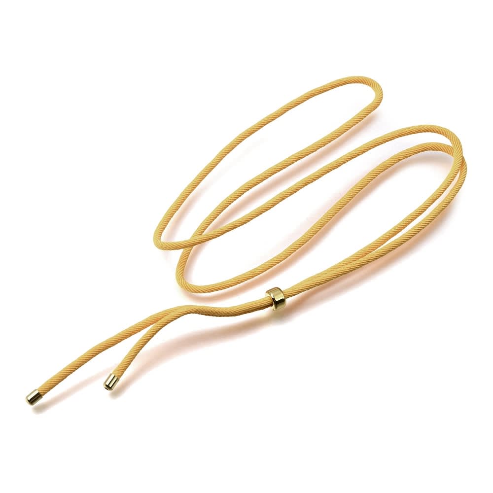 Base collar cordón trenzado ajustable 2.5 mm baño oro / unidad1