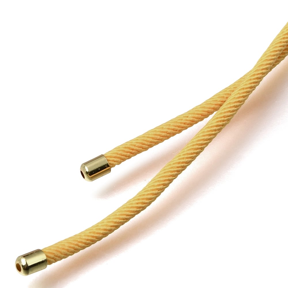 Base collar cordón trenzado ajustable 2.5 mm baño oro / unidad4