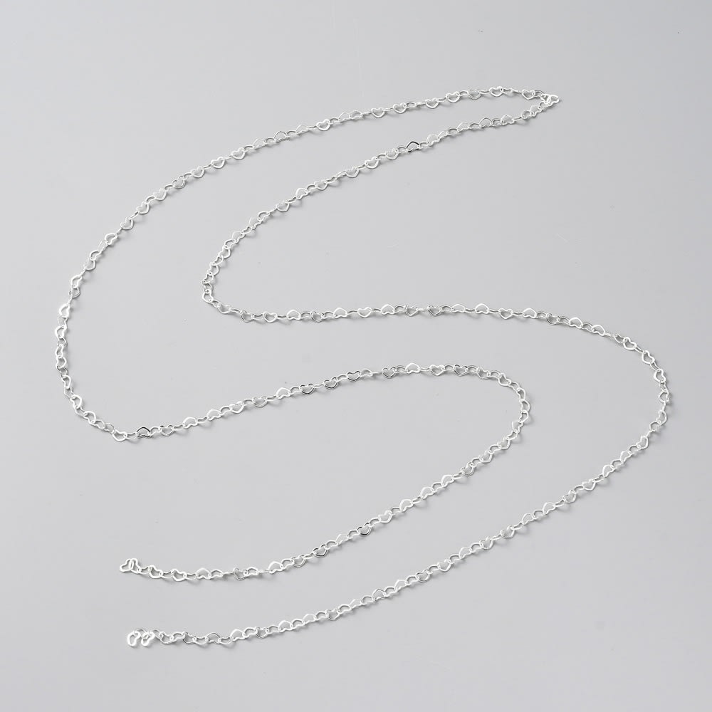 Cadena eslabón corazón 5x3.5 mm baño de plata / metro2