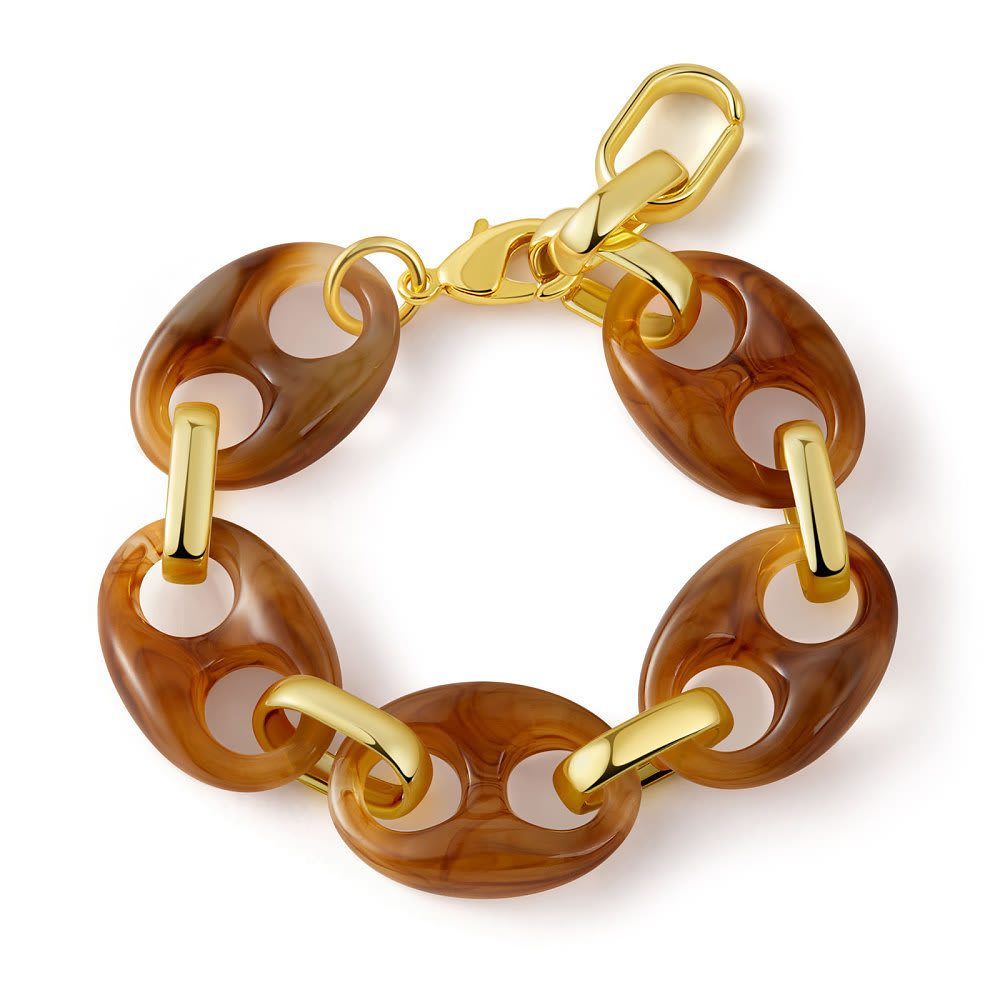 Maxi pulsera acrílica grano café chunky 33 mm / unidad1