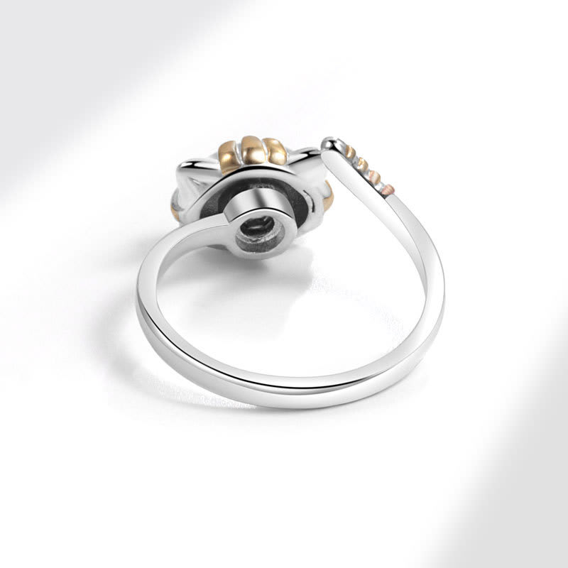 Anillo giratorio antiestrés gato felino baño de platino / unidad3