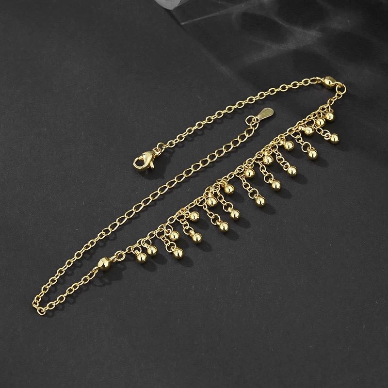 Tobillera balines colgantes acero / unidad3