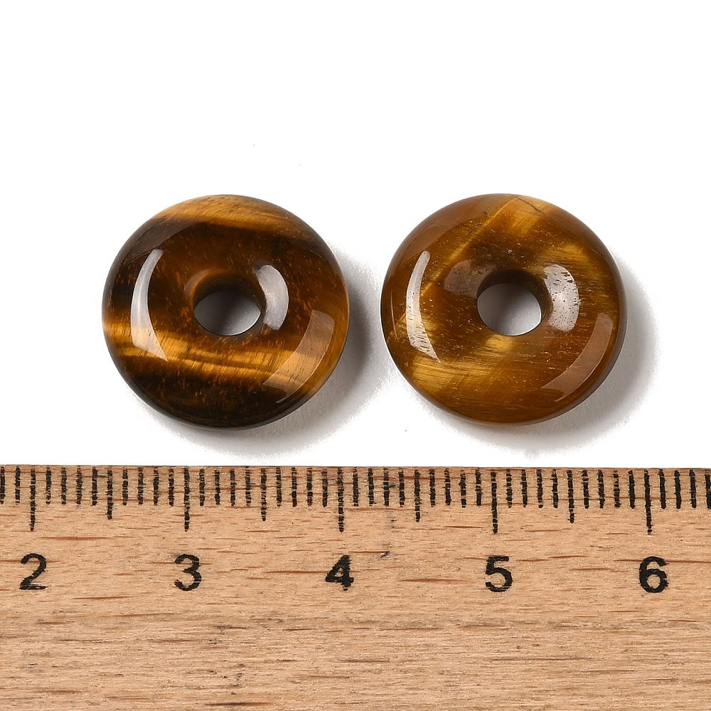 Pasador redondo ojo de tigre natural amuleto protección / unidad2