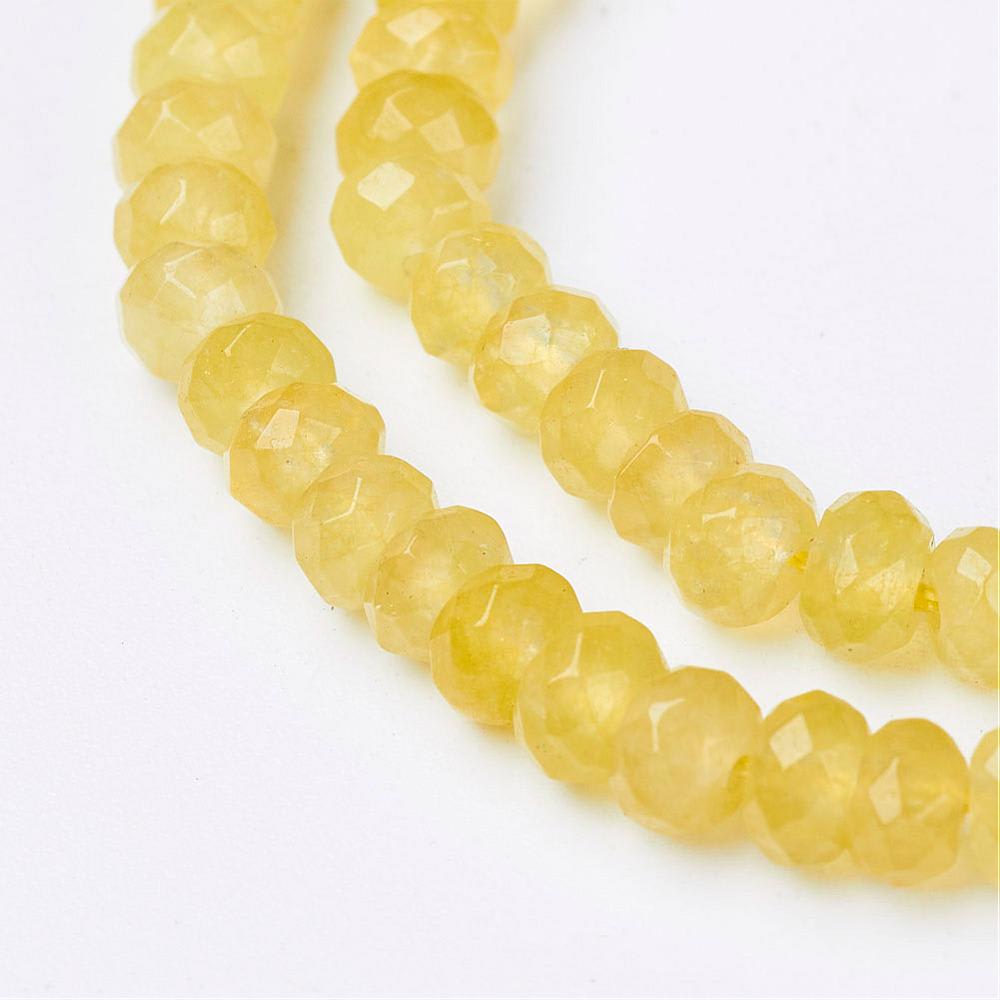 Sarta abalorios cuentas redonda plana 4x3 mm piedra jade / tira4
