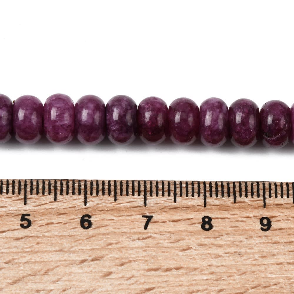 Sarta abalorios cuentas redonda plana 8x5 mm piedra jade / tira7