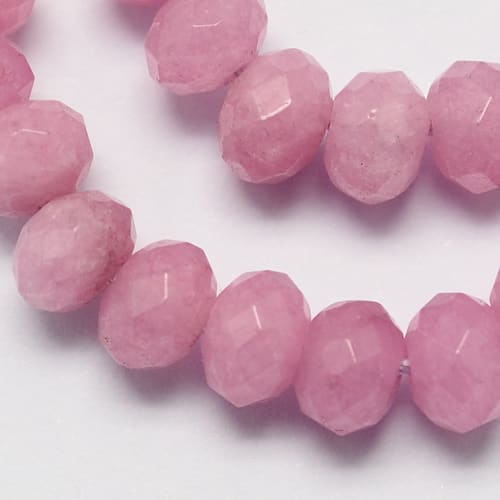 Sarta abalorios cuentas redonda plana 4x2 mm piedra jade / tira7