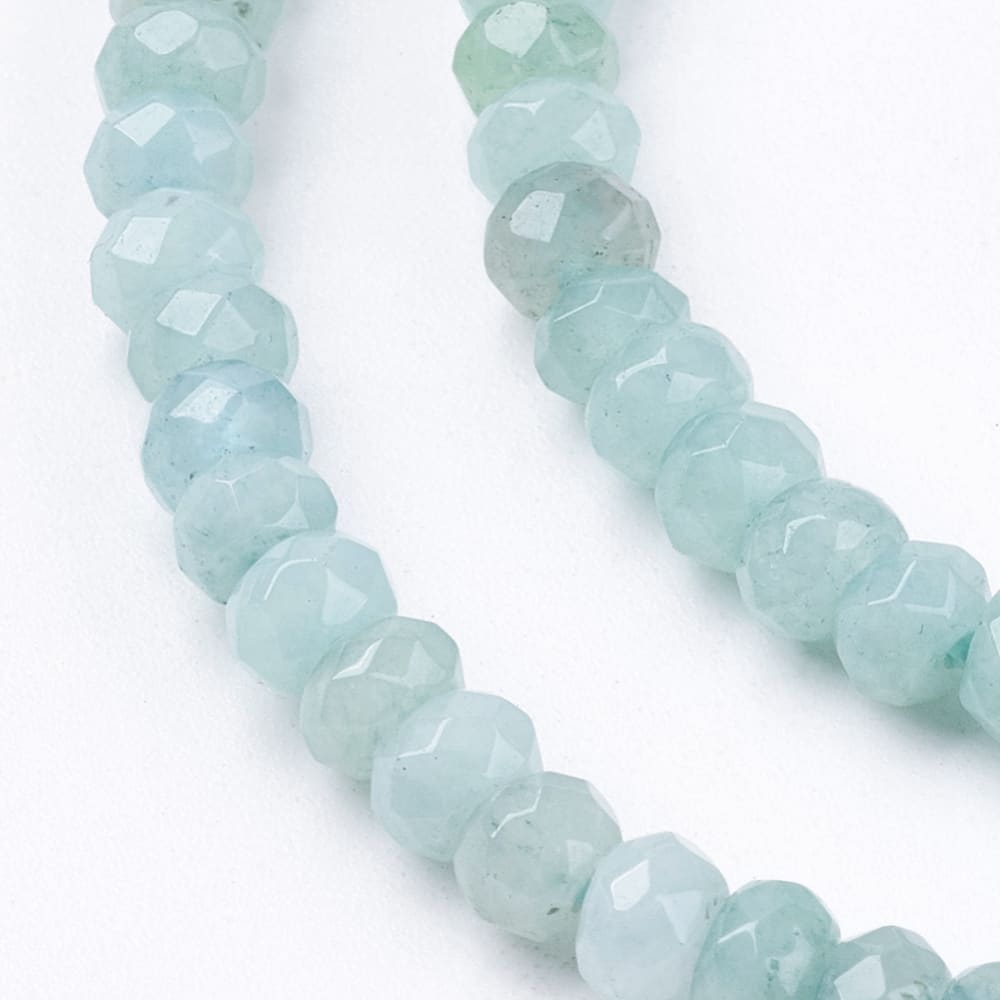 Sarta abalorios cuentas redonda plana 4x2 mm piedra jade / tira4