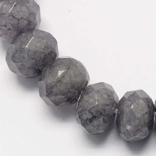 Sarta abalorios cuentas redonda plana 4x2 mm piedra jade / tira5
