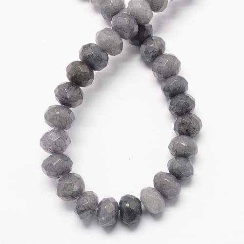Sarta abalorios cuentas redonda plana 4x2 mm piedra jade / tira6