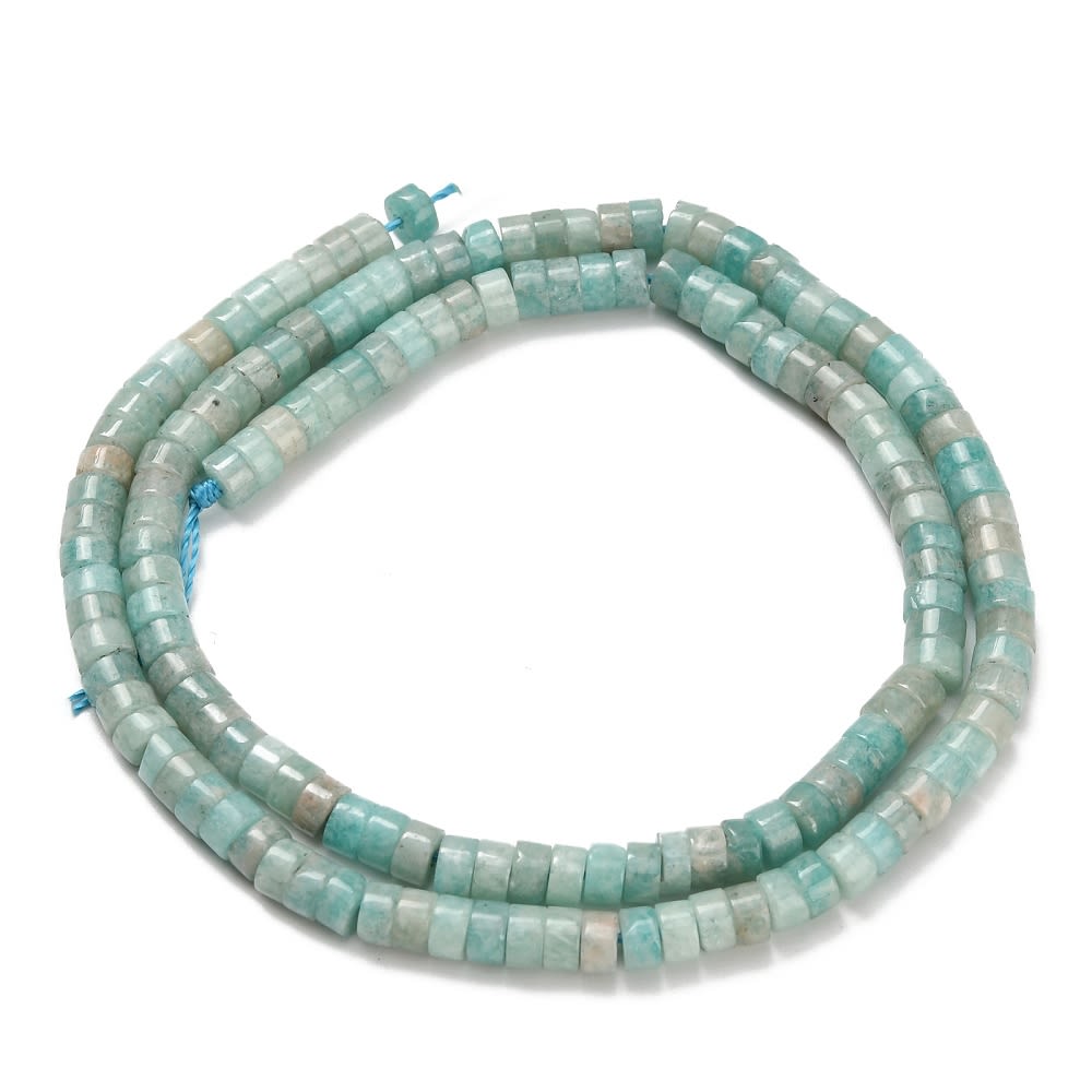 Cuenta amazonita forma disco 4x2 mm / tira2