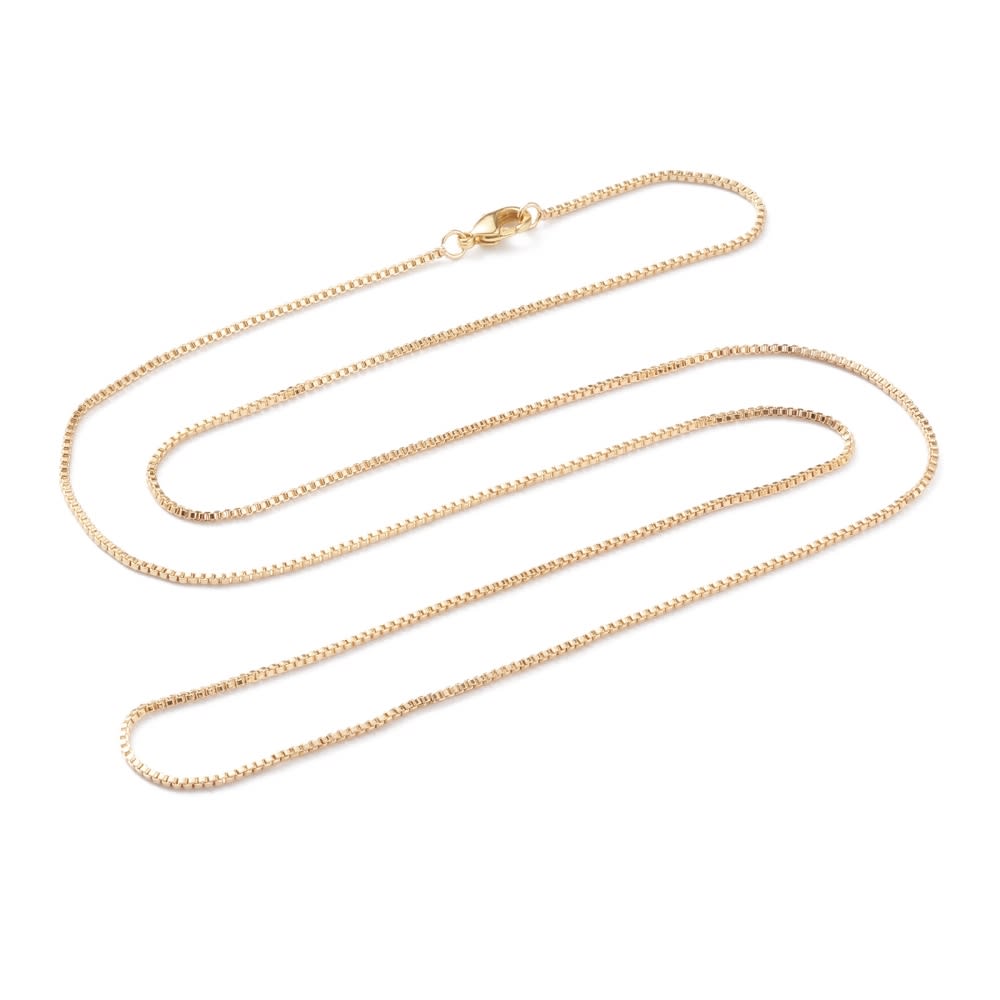 Cadena armada 60 cm tejido veneciana 1 mm baño oro / unidad3