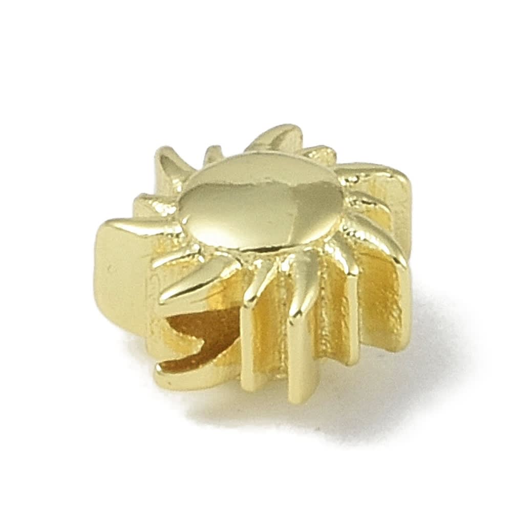 Dije pasador sol 9.5 mm verano baño oro / unidad2