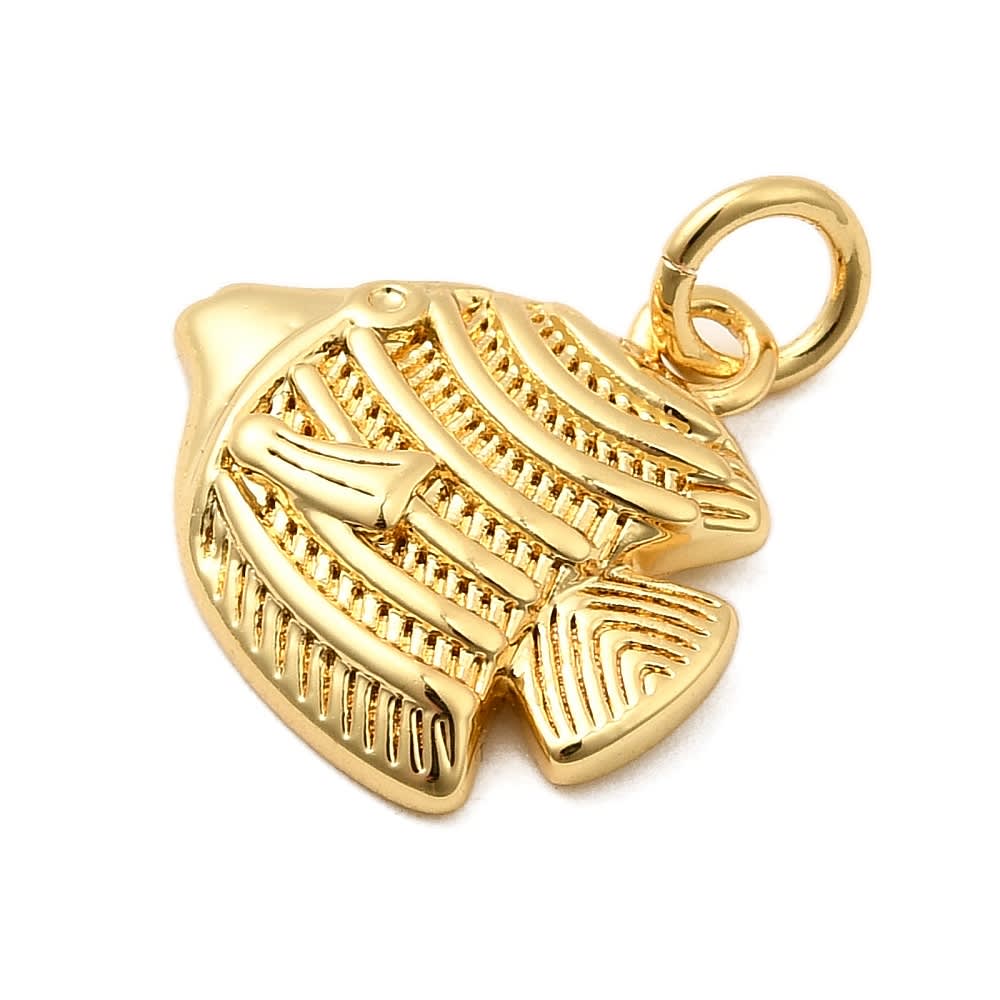 Dije colgante pez ángel 14 mm baño oro / unidad2