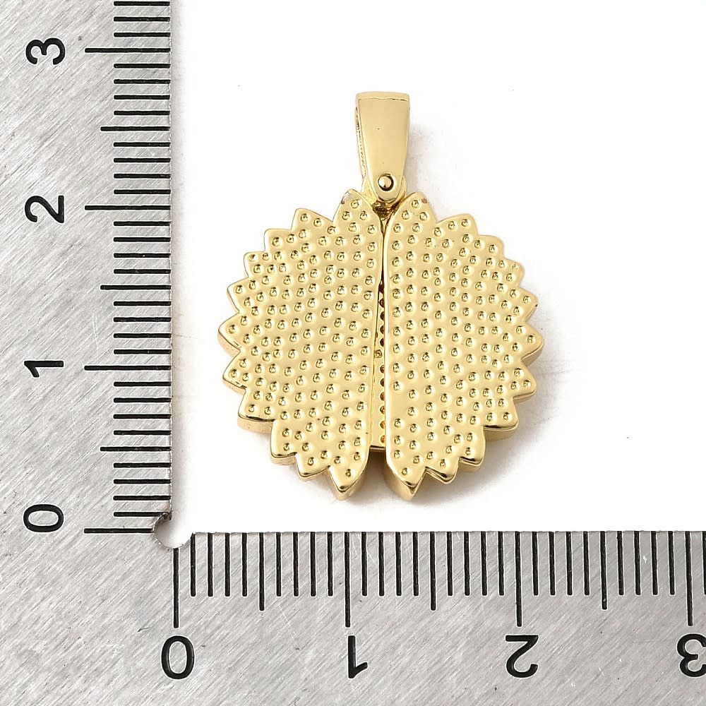 Dije colgante flor abierta mamá mom 20 mm baño de oro / unidad3