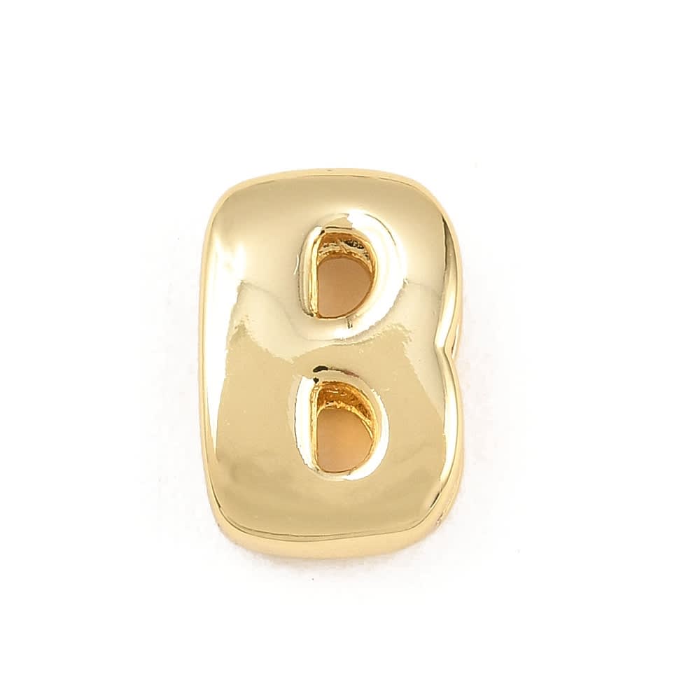 Letras pasadoras orificio grande 15 mm baño de oro / unidad2