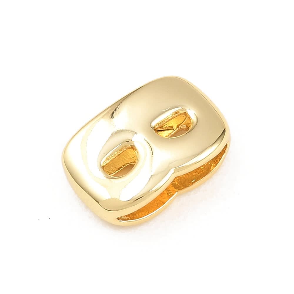 Letras pasadoras orificio grande 15 mm baño de oro / unidad3