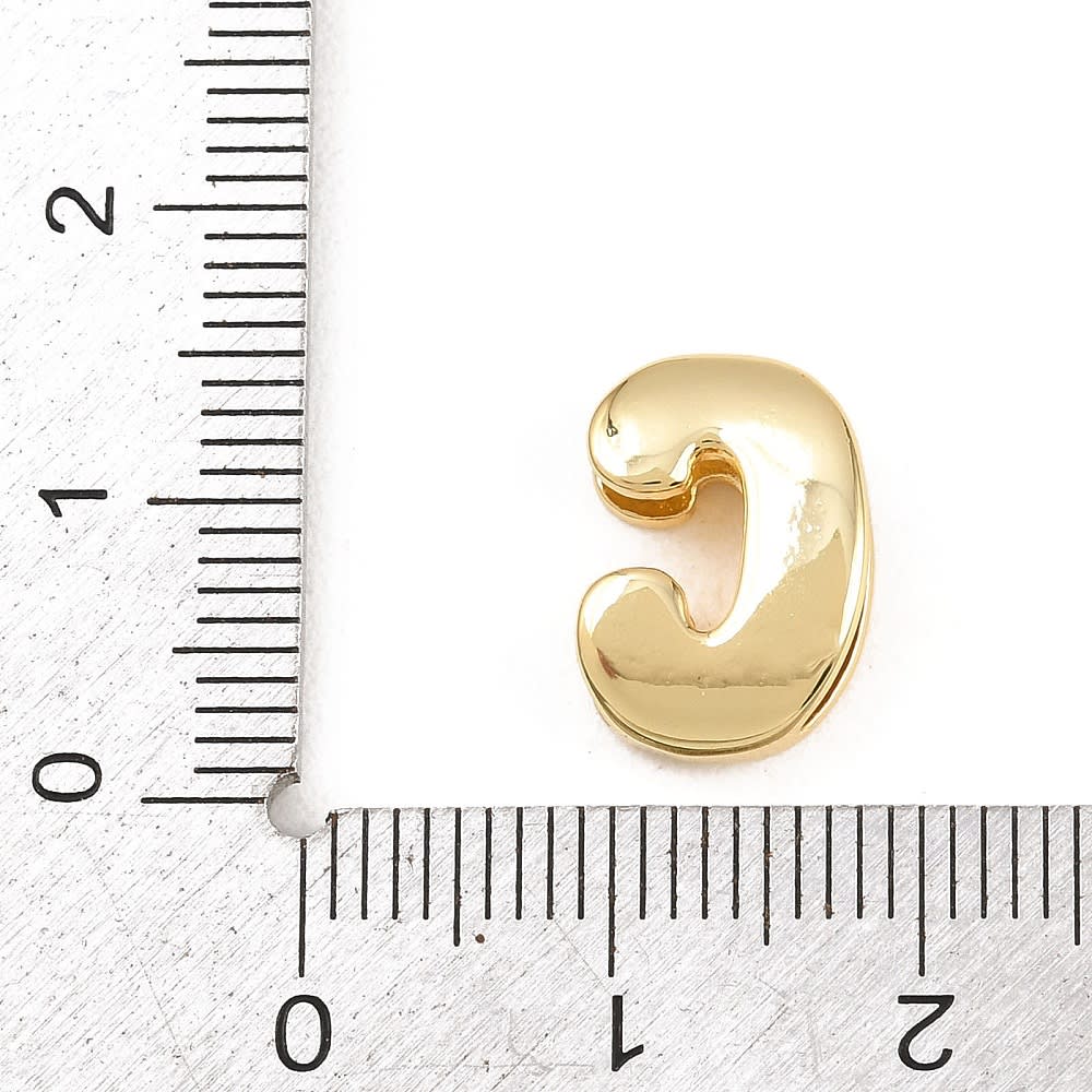 Letras pasadoras orificio grande 15 mm baño de oro / unidad5