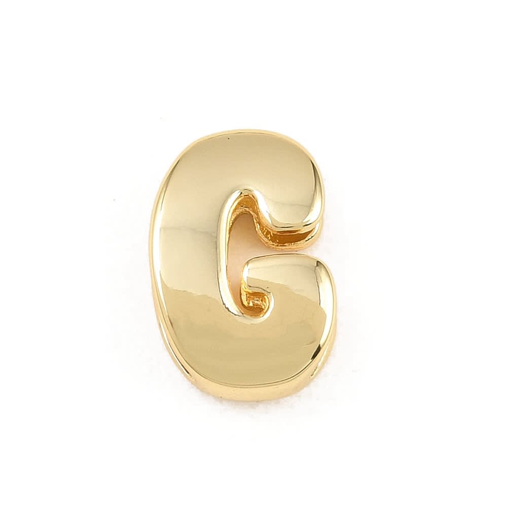 Letras pasadoras orificio grande 15 mm baño de oro / unidad9
