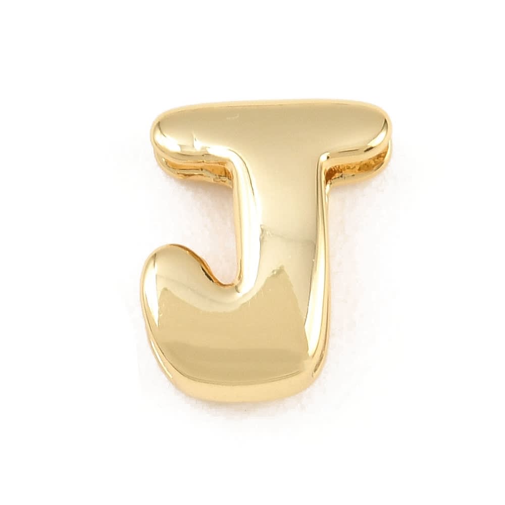 Letras pasadoras orificio grande 15 mm baño de oro / unidad12