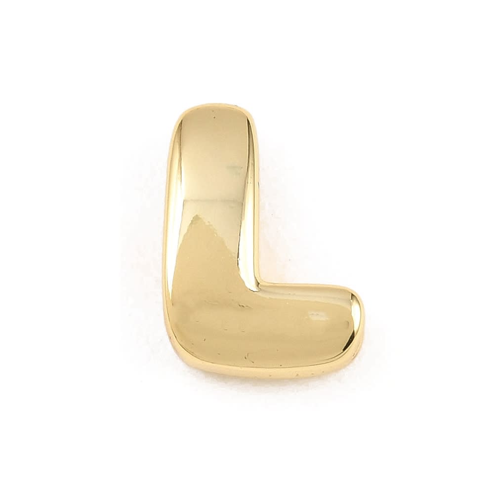 Letras pasadoras orificio grande 15 mm baño de oro / unidad14