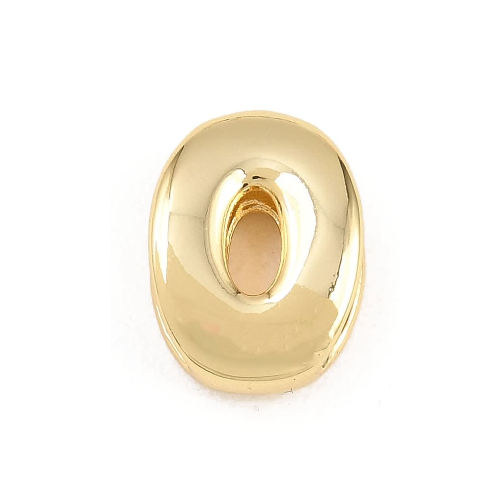 Letras pasadoras orificio grande 15 mm baño de oro / unidad17