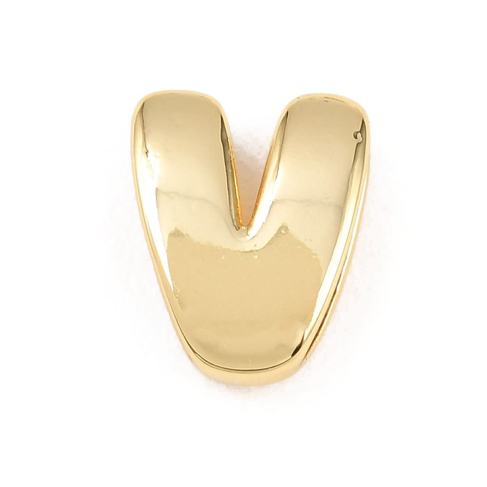 Letras pasadoras orificio grande 15 mm baño de oro / unidad22