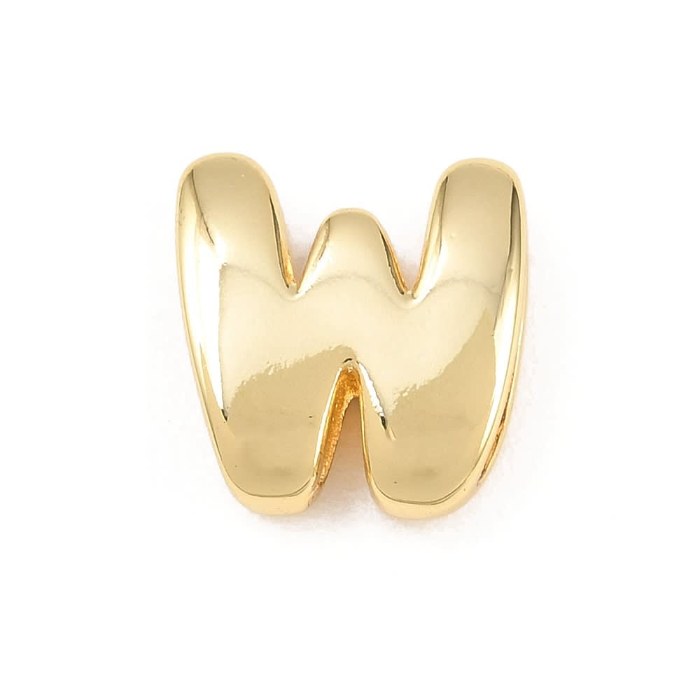 Letras pasadoras orificio grande 15 mm baño de oro / unidad27