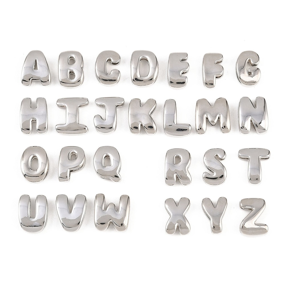 Letras pasadoras orificio grande 15 mm baño platino / unidad1