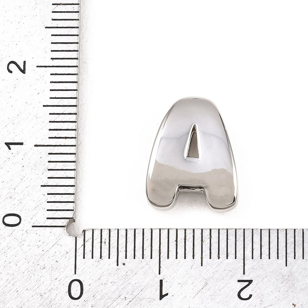 Letras pasadoras orificio grande 15 mm baño platino / unidad3